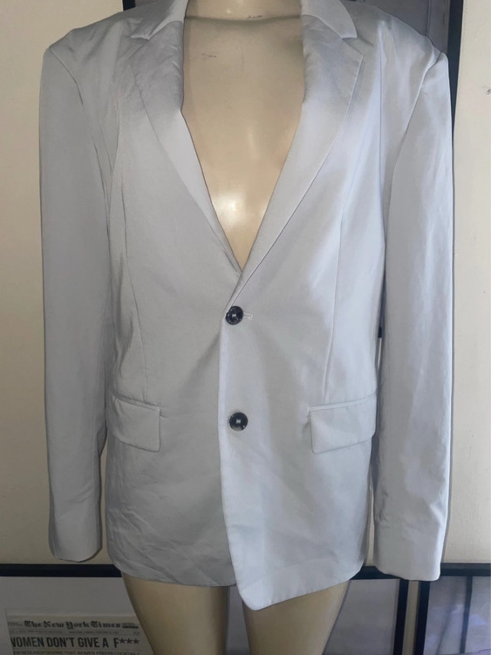 Zara Light Gray Two-Button Blazer